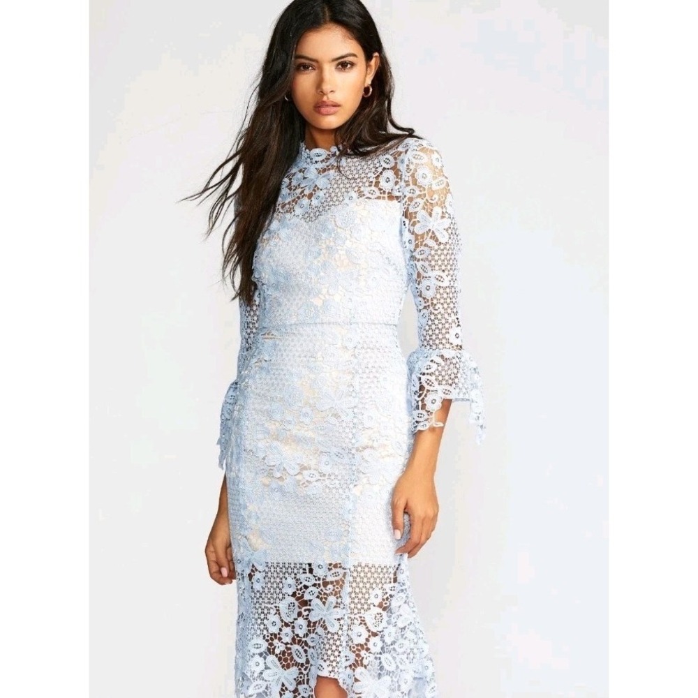 Free People Lace Crochet White Coquette Dainty Fairy Dress Whimsy Feminine Sz Sm